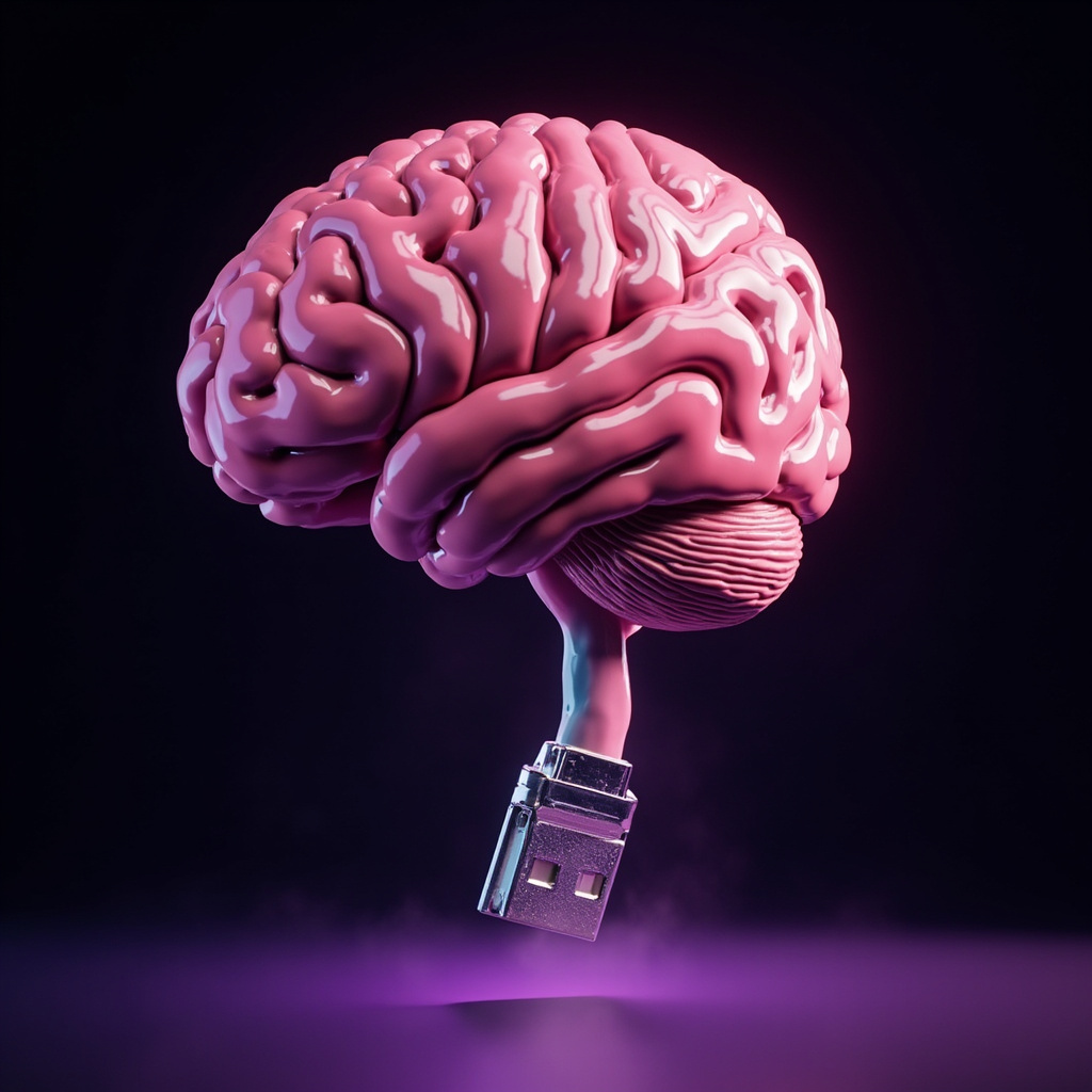 3D brain with USB connector